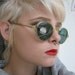 NWT 1930s 1940s Round CELLULOID Translucent SUNGLASSES/ dark green lenses