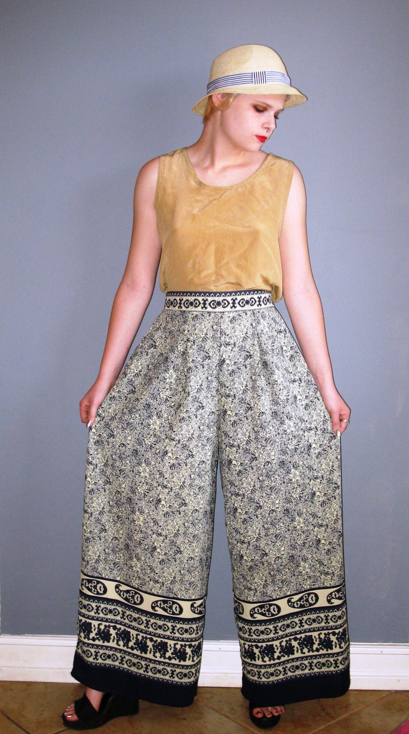 Bohemian CHIC INDIAN import print elephant pants were as wide as the elephants ears