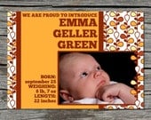 Birth Announcement, Photo, Vines, Printable, Digital File by ticklemeink on Etsy