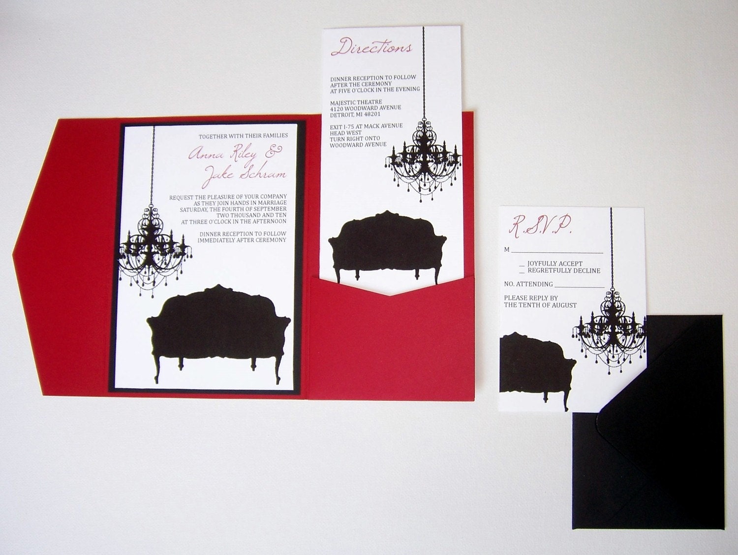 Wedding Invitation, DIY, Pocketfold, Old Hollywood Glam, Printable, Digital File by ticklemeink on Etsy