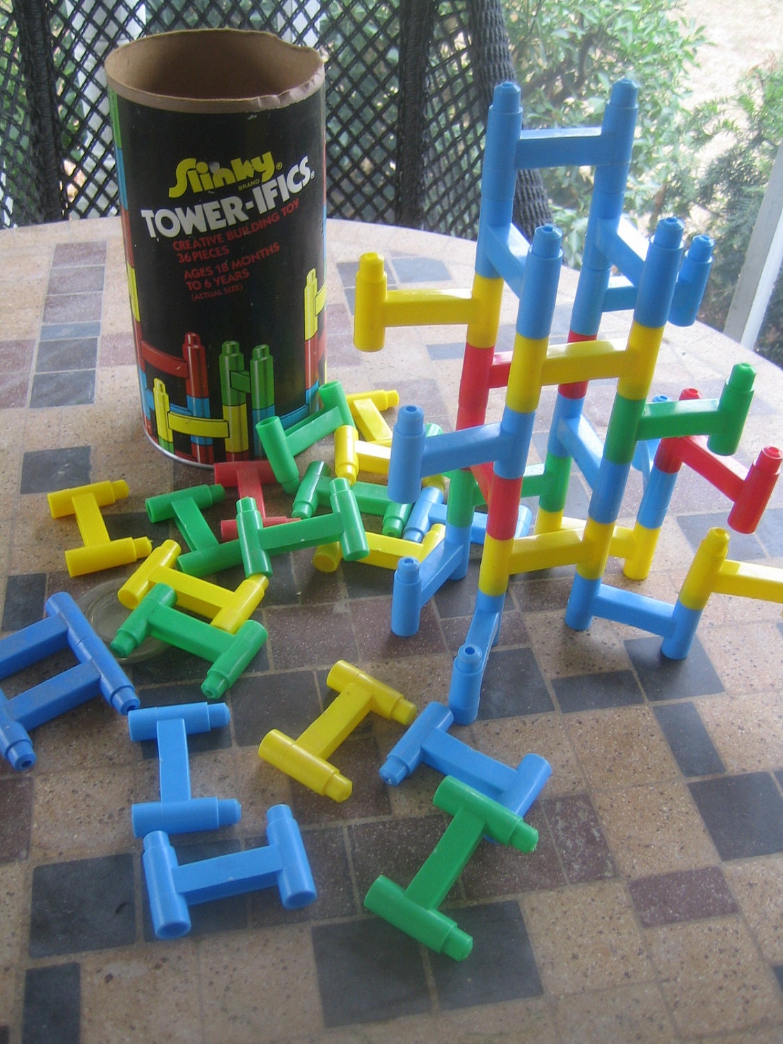 Toy Blocks building toy 80s toy Towerifics by cheshirecatinc