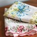 scalloped floral linen towels