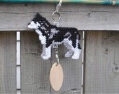 Siberian Husky crate tag - dog kennel or display like wall pictures, hang anywhere, magnet option, hand stitched needlepoint art