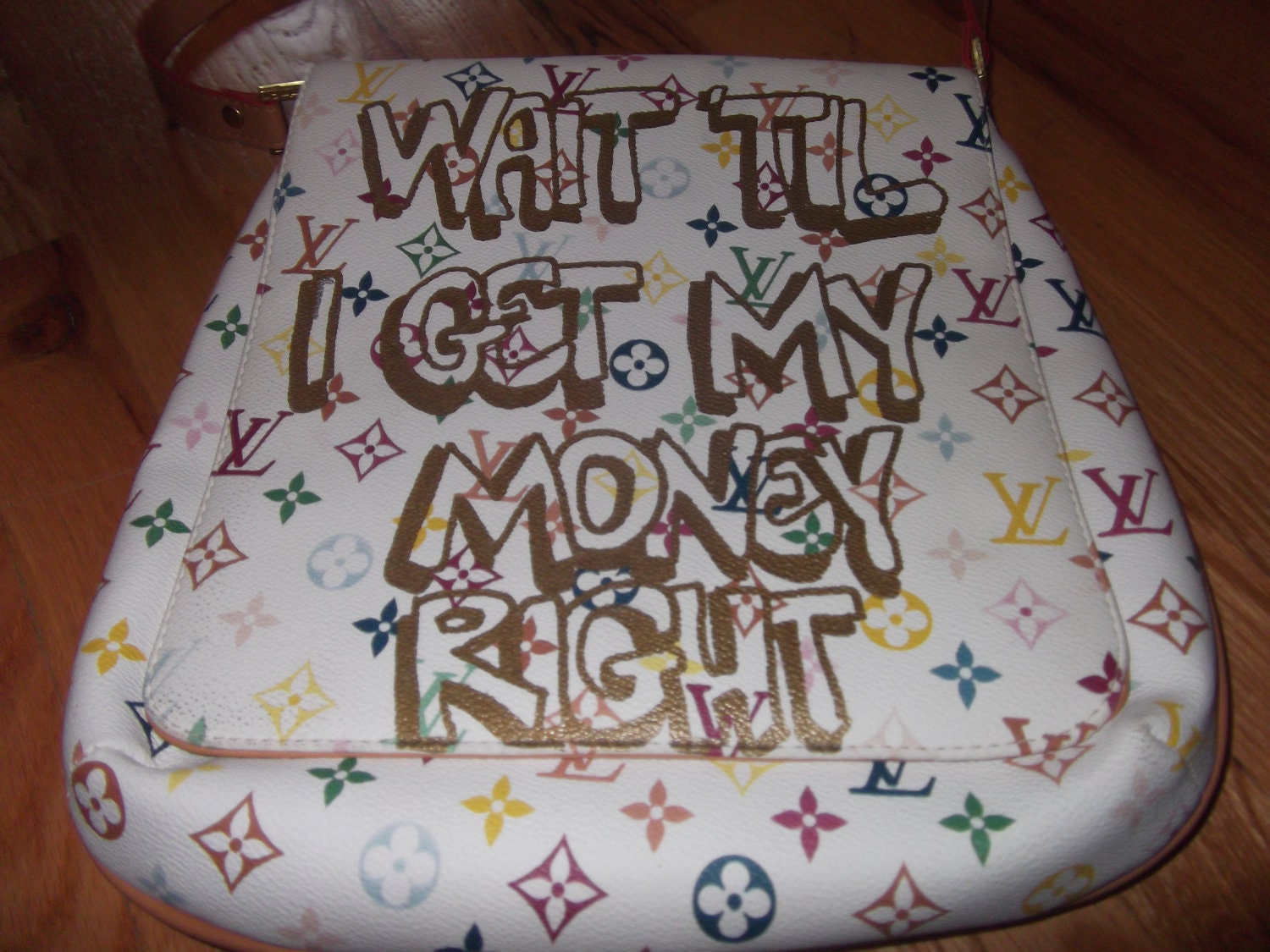 SALE - CAN'T Tell ME - Kanye West Tagged Multicolore Louis Vuitton Inspired Handbag - Original Design