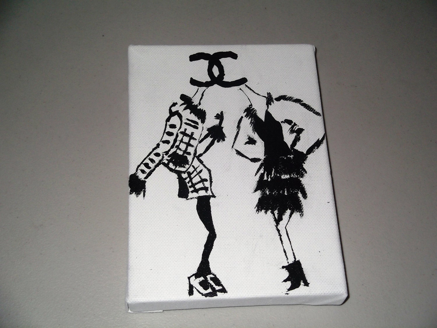 LES MADEMOISELLES de CHANEL - 5x7 Acrylic Painting on Canvas - Ready to Ship
