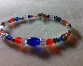 Gator Cube and Silver Flower Bracelet (B51)