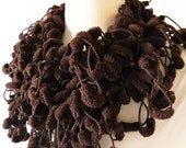 Sale Pompom Scarf - Super Soft Fashion Scarf - Brown