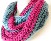 Scarf Cowl Neckwarmer Infinity - Pink, Blue