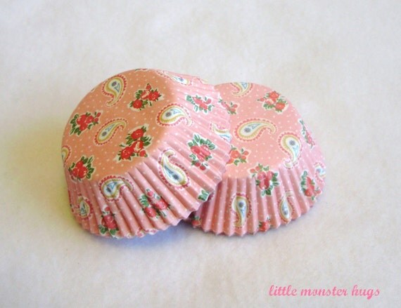 inspired Liners Vintage Baking 60 vintage cupcake Paisley Cupcake Cups (Qty liners
