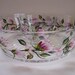 Chip and Dip Set hand painted with pink trumpet flowers