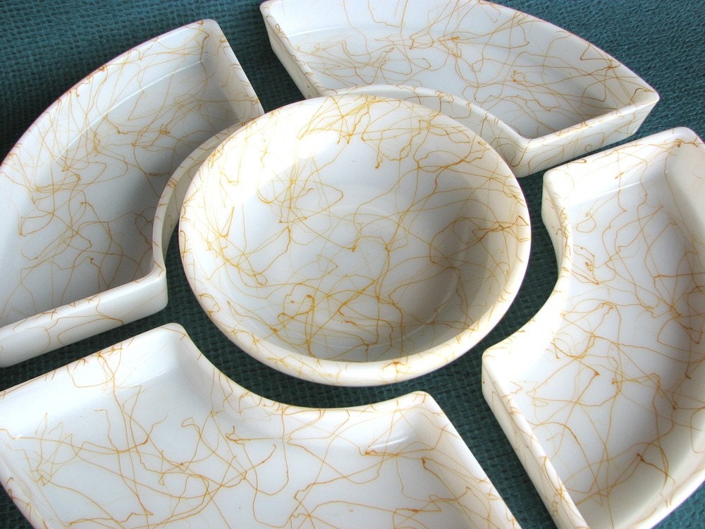 MidCentury Hazel Atlas Butterscotch Drizzle Lazy Susan