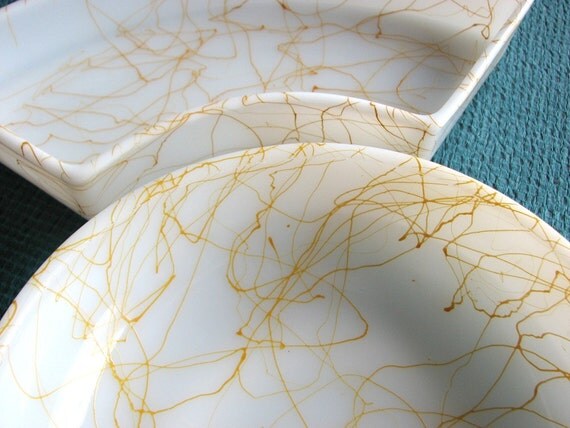 MidCentury Hazel Atlas Butterscotch Drizzle Lazy Susan