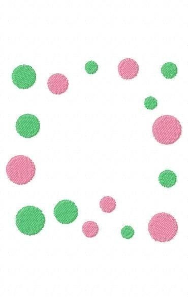 Polka Dot Embroidery Machine Applique Alphabet Frame Design 10296