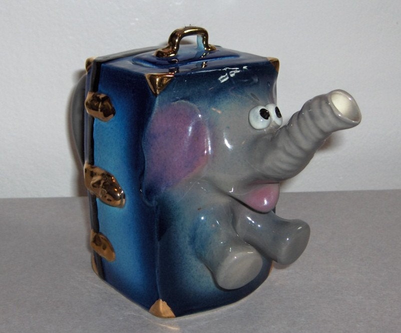 Fun, Whimsical, Trunk Toting, Functional Elephant Studio Pottery Tea Pot