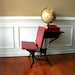 Industrial Vintage School Desk w Bench Chair. Valentines Day Red. Black. Shabby Chic. Childrens. Elementary. Cranberry.