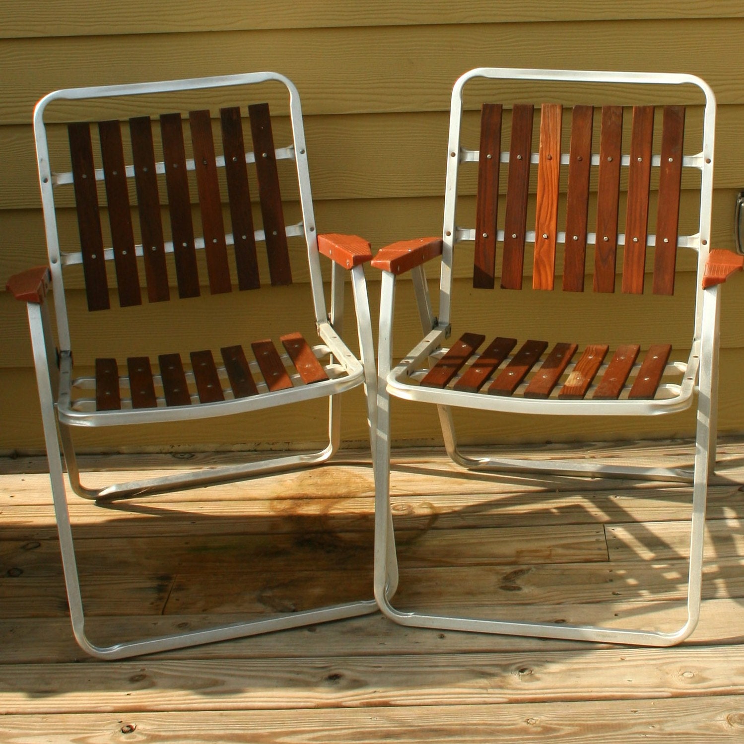 Vintage Folding Lawn Chairs Mid Century Modern By Rhapsodyattic