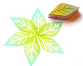 Unmounted rubber stamp leaf or petal hand carved