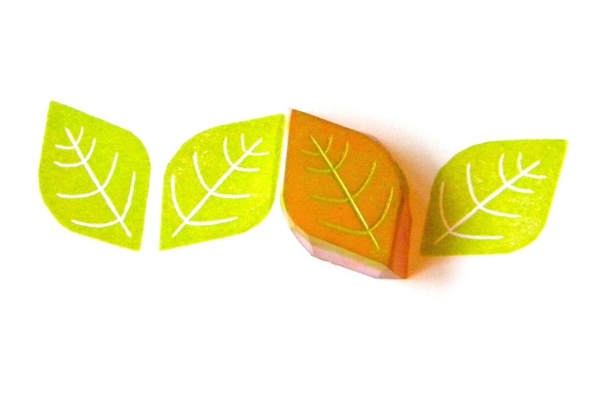 Medium leaf or petal hand carved stamp with nine design options