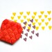 Rubber stamp hand carved mini hearts pattern