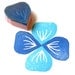 Rounded petal or leaf hand carved rubber stamp