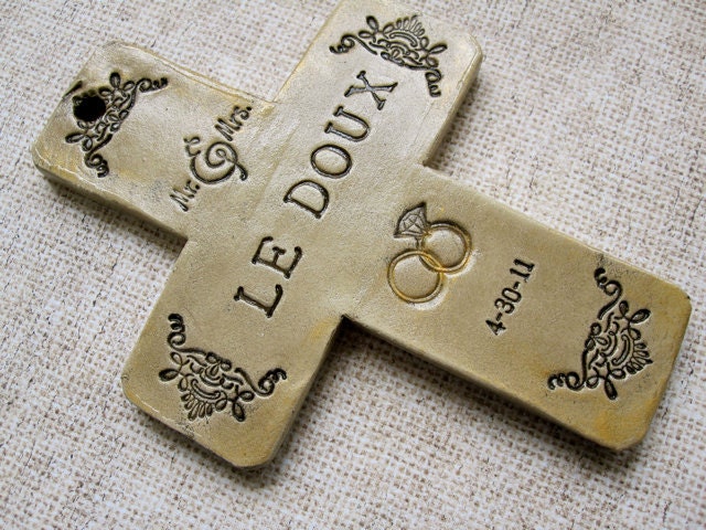 wedding/anniversary cross personalized