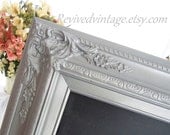 WEDDING CHALKBOARDS TRIO Silver-AtTACHED StAND -No Easel Required -Standing Table Top Wedding Menu Board Reception Sign Frame Set Chalkboard