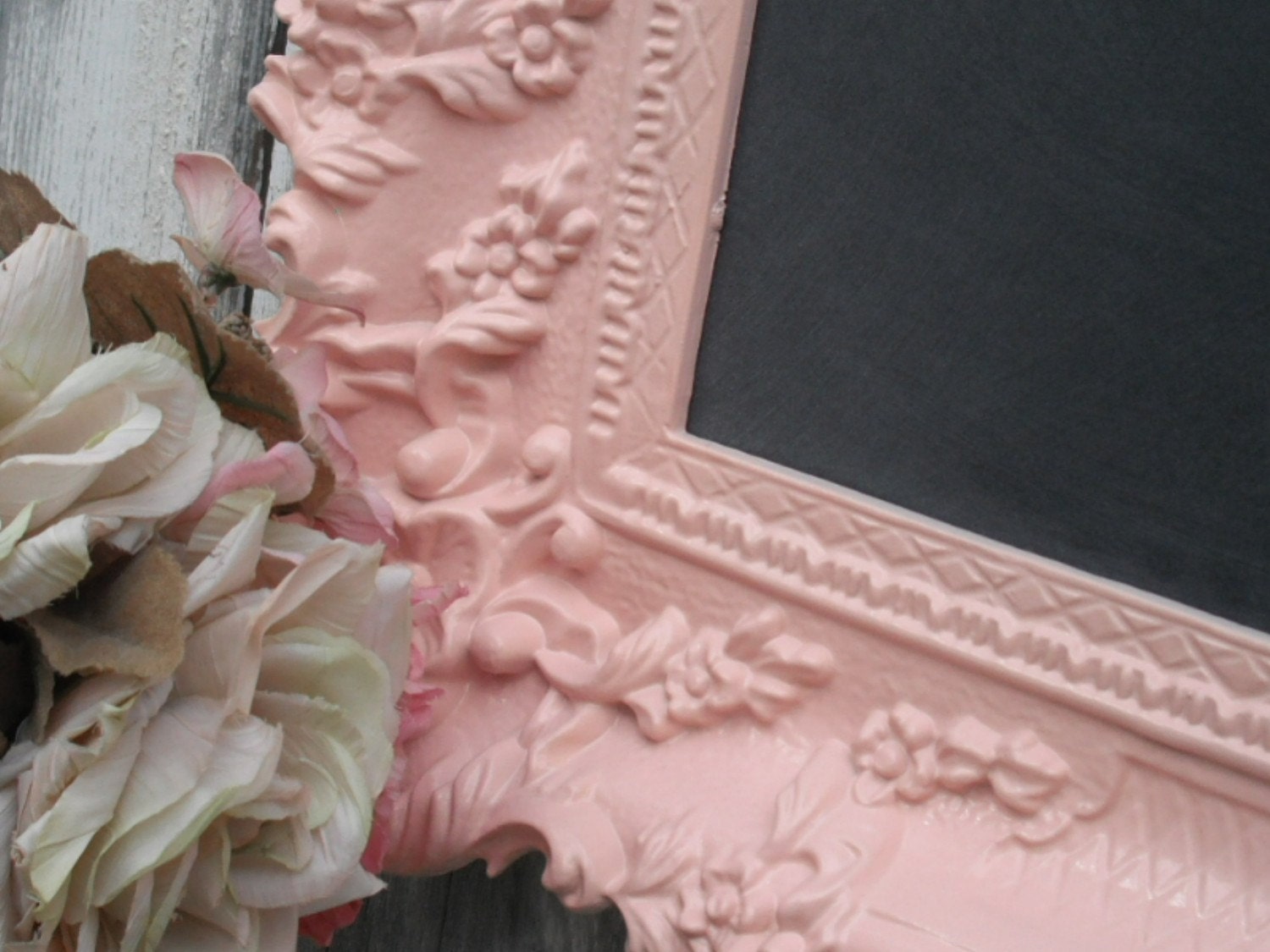 HOLLYWOOD REGENCY WEDDING Chalkboard Pink Baroque Ornate Girl Nursery French Country Kitchen 36inx21in Shabby Chic Cottage Romantic