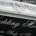 White Framed Large ESCORT CARD HOLDER Chalkboard & Easel 44"x32" -ExTRA LaRGE MaGNETIC - Attached Stand- Standing Catering Menu Board