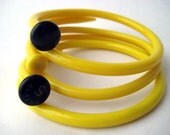 Vintage Knitting Needle Bracelets Daffodil Yellow  MEDIUM