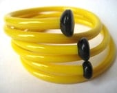 Upcycled Knitting Needle Bracelets Daffodil Yellow  SMALL