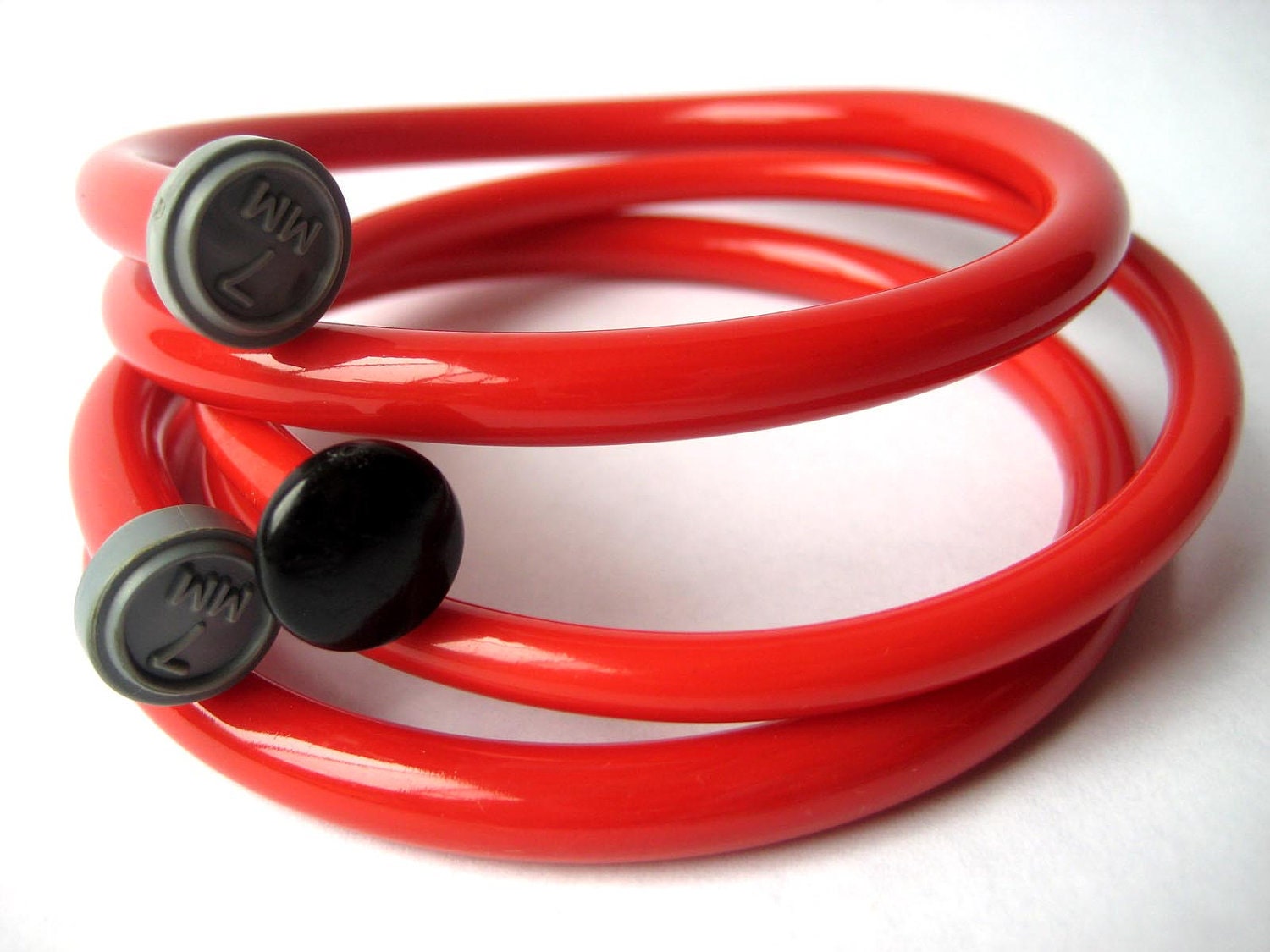 Knitting needle bracelets Fire Engine Red X LARGE