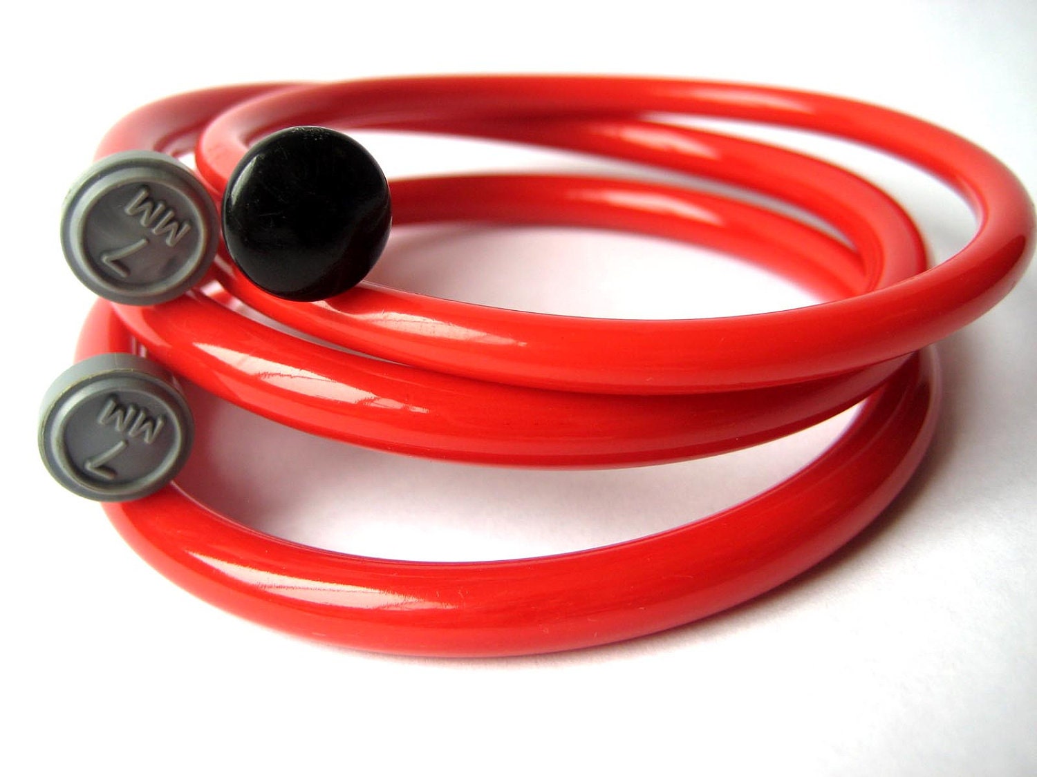Knitting needle bracelets Fire Engine Red X LARGE