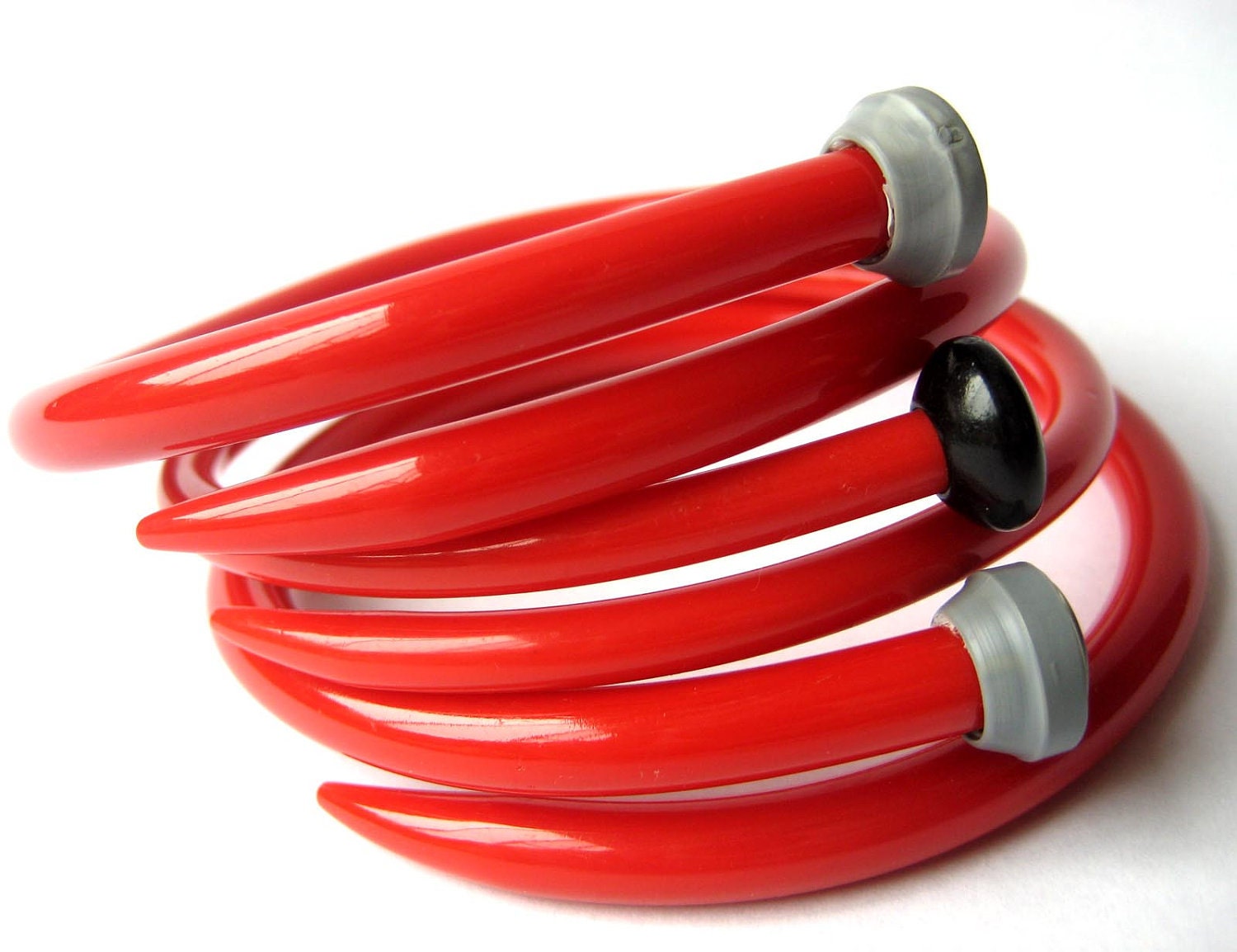 Knitting needle bracelets Fire Engine Red X LARGE