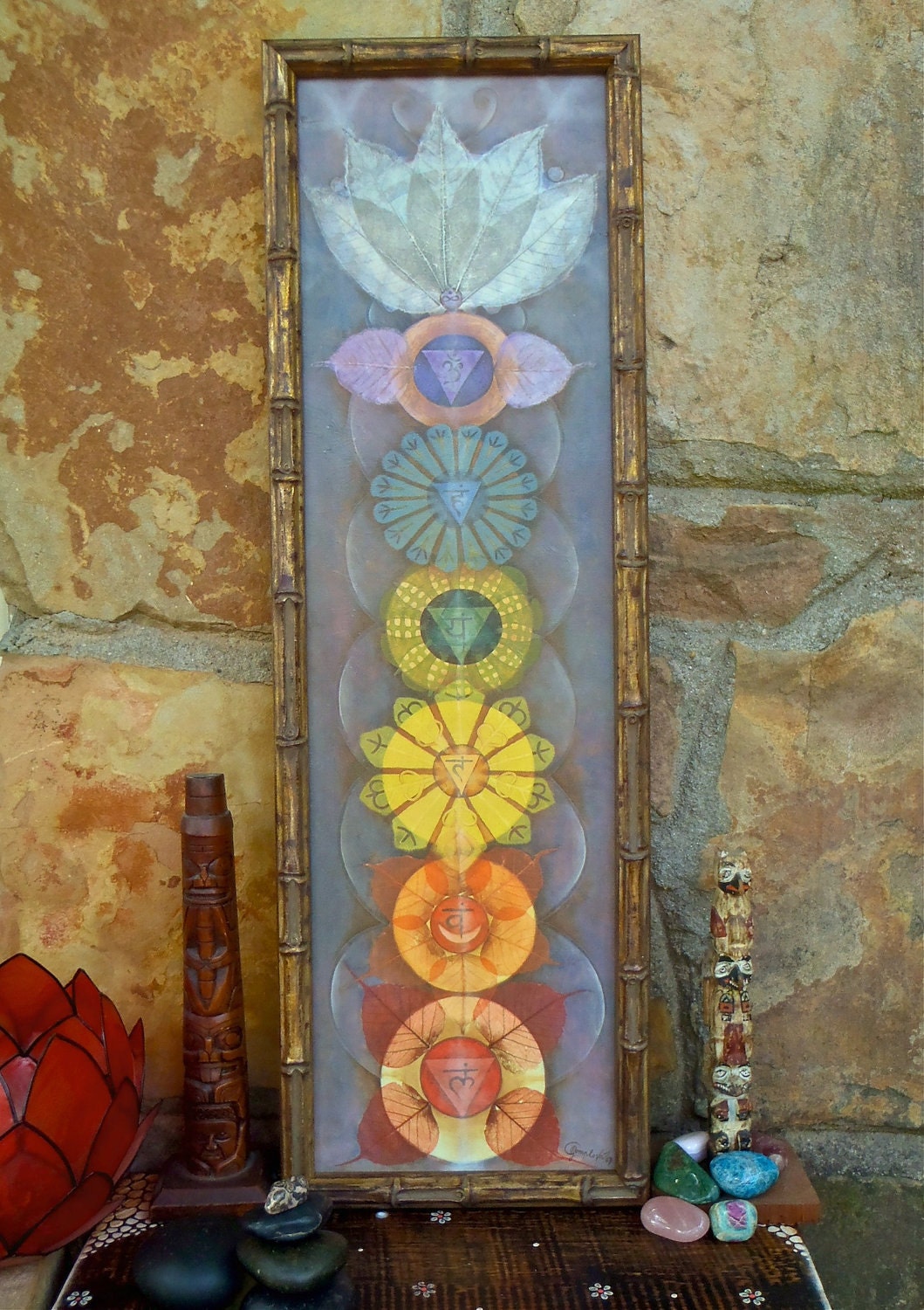 CHAKRAS painting yoga art reiki energy YOGA PAINTING spiritual painting framed painting prana art prints