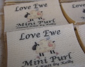 Twill Fabric Labels, one-inch ribbon - cut and fraychecked, natural or white