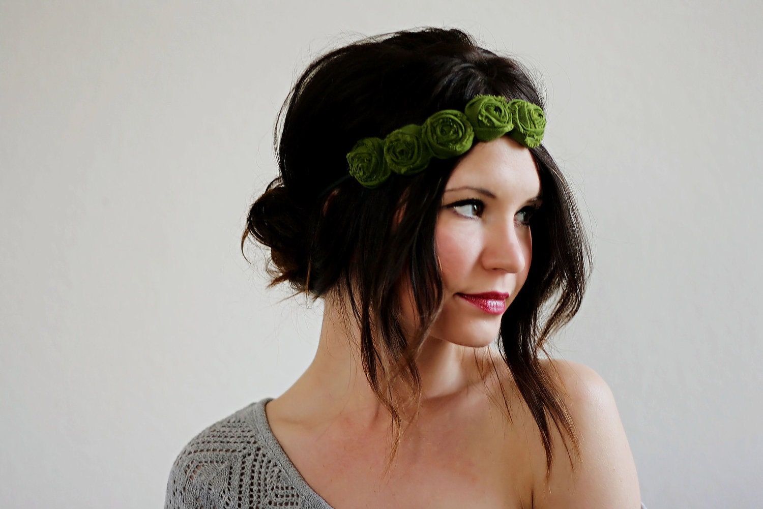Moss Rosette Headband