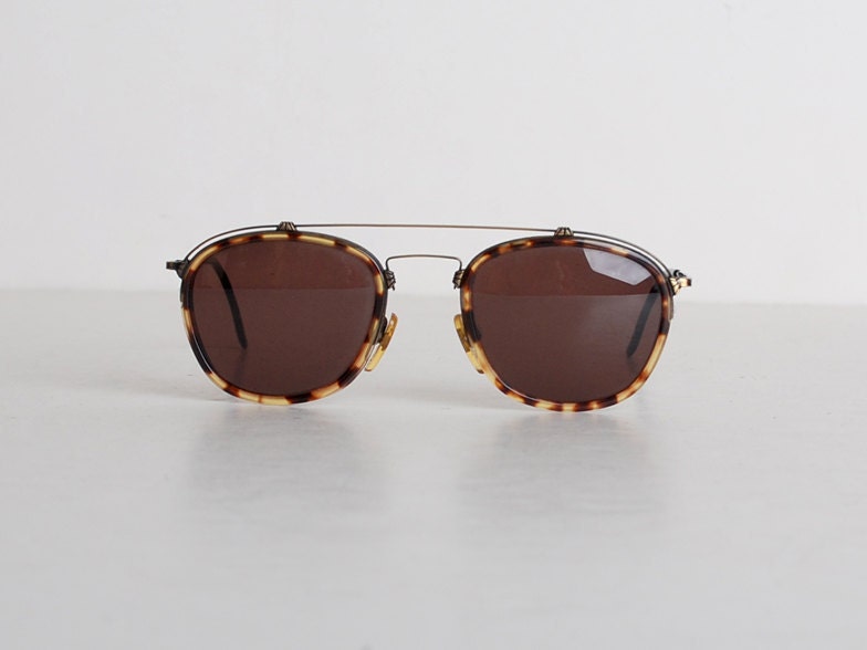Vintage 80s 90s Police Tortoise & Metal Sunglasses Shades