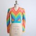 Vintage 70s Betsey Johnson Alley Cat Chevron Cropped Sweater