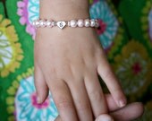 Sweetheart pearl and initial baby bracelet