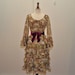 Vintage 1960 Multi Color Swirl Tiered Ruffle Dress by Carrie Couture