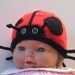 Halloween LadyBug hand knit beanie hat