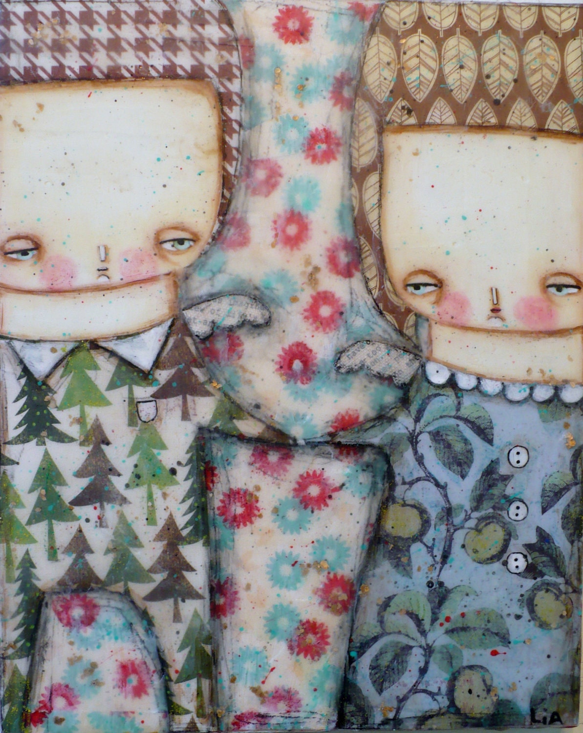 Reserved Together Love 8x10 Encaustic Mixed MEdia Painting