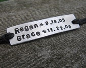 Mothers and Fathers Bracelet - 1 or 2 childrens names and birthdates