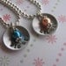BFF - SISTERS - (set of 2) personalized hand stamped Girls Necklaces each with a pearl dangle - 24 color options