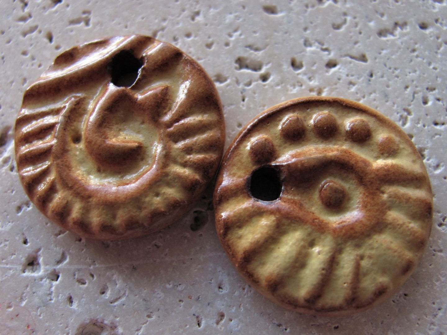 Handmade Ceramic Discs - Ancient Earth Relics