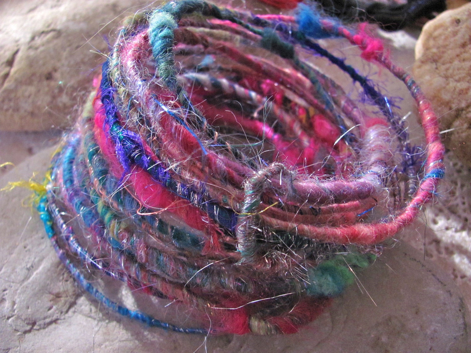 Bohemian Rhapsody FiberWire - Handspun Art Wire for Jewelry