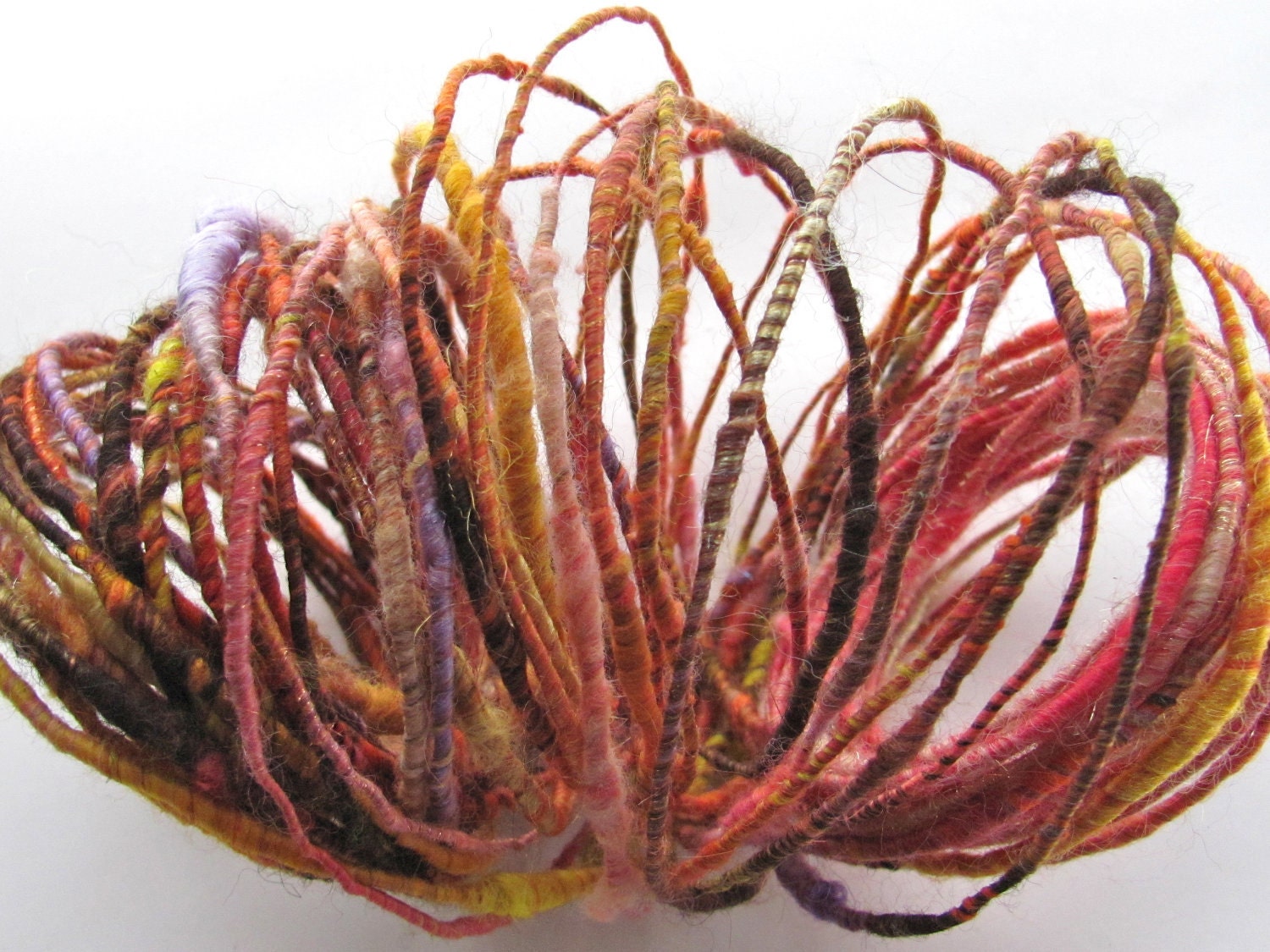 Orange Tango FiberWire - Handspun Art Wire for Jewelry - 3 FEET