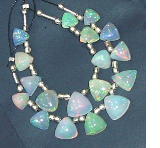 BEAUITY Ethiopian Opal Smooth Trillion Briolettes, Amazing Inside Fire AAA Quality 6-9mm Long Size,Great Quality Item