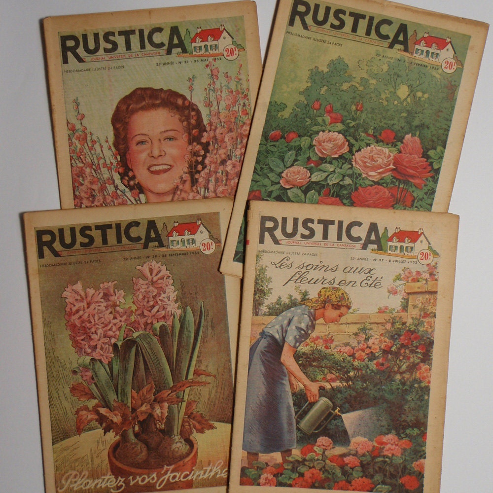 4 GARDENING and FARMING MAGAZINES Vintage French