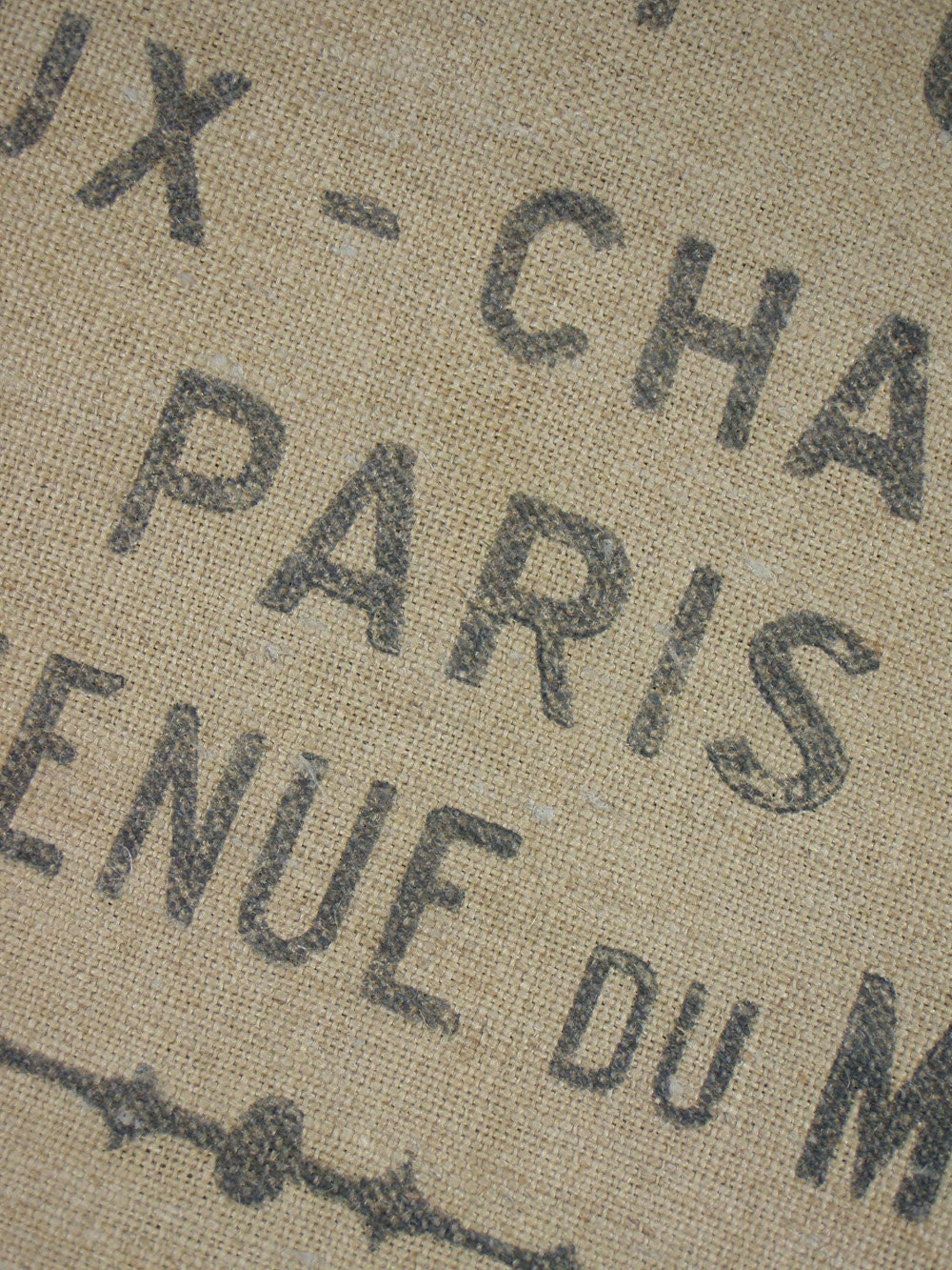 PARIS BURLAP Grain SACK Flour bag French Vintage Pillow Cover and Upholstery Jute hessian